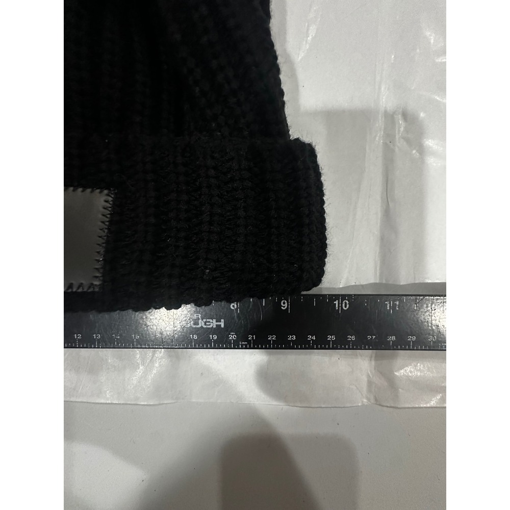 Minnesota Vikings Black Ribbed Knit Pom Beanie Hat NFL Womens - Picture 4 of 4